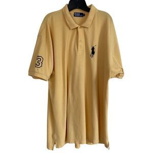 Polo Ralph Lauren Mens Yellow with Large Black Pony Logo - Size 4X Vintage 90's